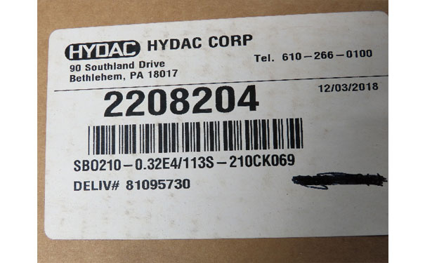 贺德克(HYDAC)的蓄能器2208204/113/069